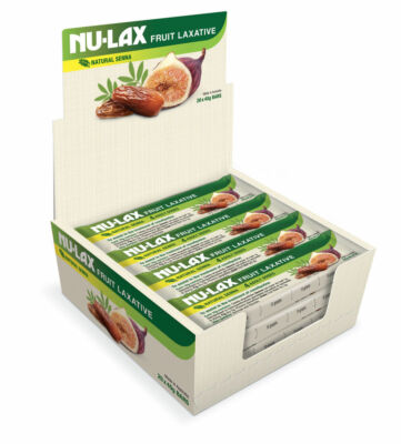20 x 40g Nu-lax Bars Natural Fruit Laxative Dried Fruit Fig Herb Senna Nulax NEW