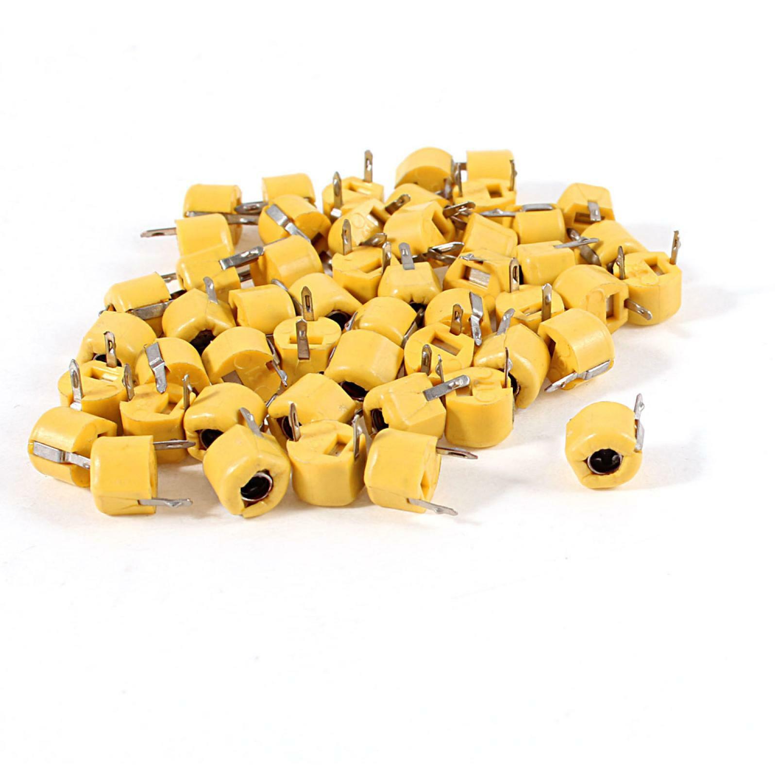 50 Pcs 6mm Through Hole Yellow Trimmer 40pF Variable Ranking TOP3 Capacitors free shipping