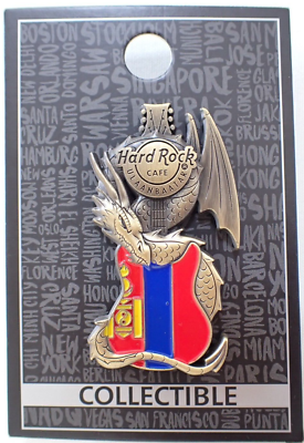 Hard Rock Cafe Ulaanbaatar Dragon And Flag Guitar Series 3D Pin