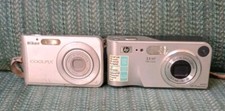 Lot of 2 digital cameras HP  Nikon for Repairs or Parts 