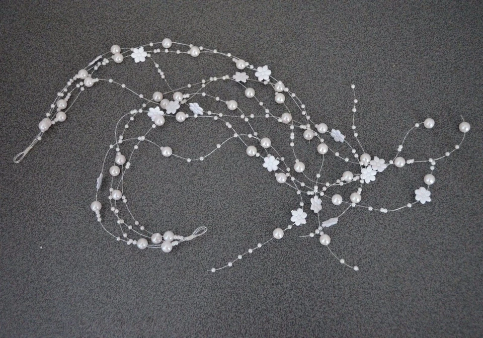 Kopfschmuck Perlen Blumen nach WAHL Haarschmuck zu Brautkleid Kommunionkleid NEU - Bild 2 von 2