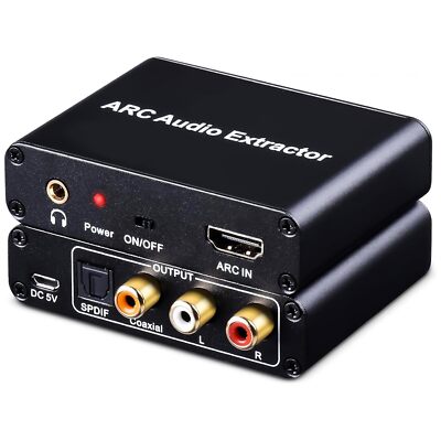 HDMI ARC Adapter 192KHz to ARC Audio Extractor Digital Optical SPDIF Coaxial NEW