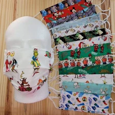 Christmas Character Face Mask| 100% Cotton| Adjustable| Machine Washable-Dryable