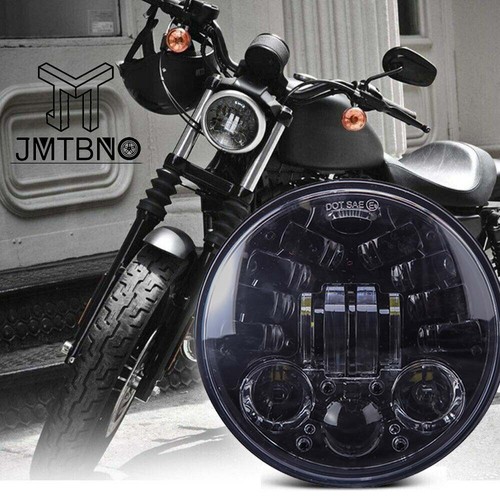 DOT Motorcycle 5-3/4" 5.75 90W LED Headlight Projector W/Turn Signal For Harley