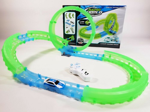 Juego de pistas de carreras de autos de radiocontrol F1 ranura electrónica para niños control remoto juego de carreras - Imagen 2 de 12