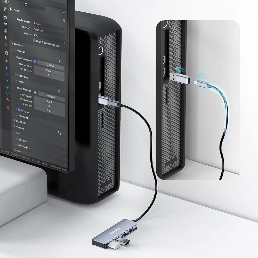 USB C Hub 4 Ports 3.0, USB C to USB Hub, 4Ports 3.0 USB Adapter Docking Station