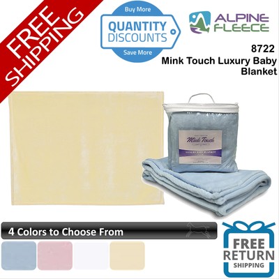   Alpine Fleece Mink Touch Luxury Baby Blanket 30 X 40'' With Zippered Bag 8722