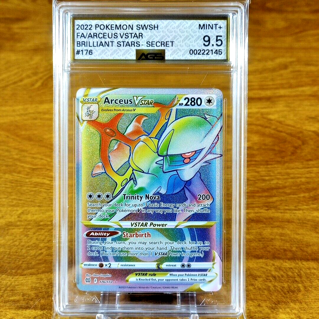 Pokemon Brilliant Stars Arceus VSTAR 176/172 AGS Mint+ 9.5 Holo
