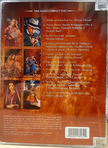 Devdas Audio CD In Super Jewel Box Bollywood Hindi CD, Shahrukh Khan, Aishwarya - Picture 2 of 2