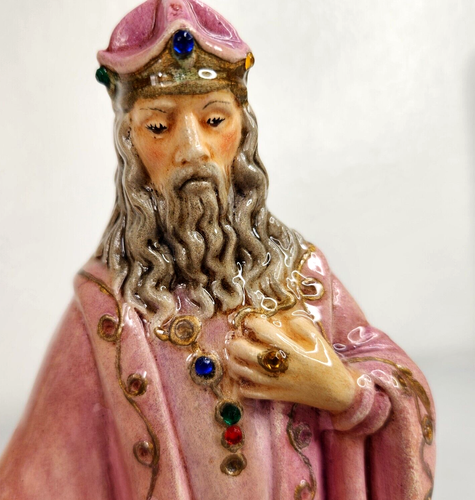 Vtg Holland Mold Christmas Nativity Jeweled Kneeling King Magi Wise Figure - Picture 8 of 9