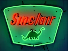 20"x16" Sinclair Dino Gasoline Gas Motor Oil Fuel Neon Sign Light Lamp Vivid