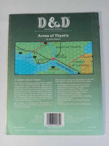 DDA1 Arena of Thyatis - ORIGINAL - Dungeons & Dragons  AD&D - TSR - Picture 3 of 13