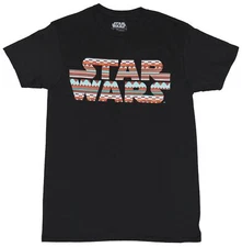 Star Wars Mens T-Shirt - Fabric Printed Style Star Wars Word Logo Image