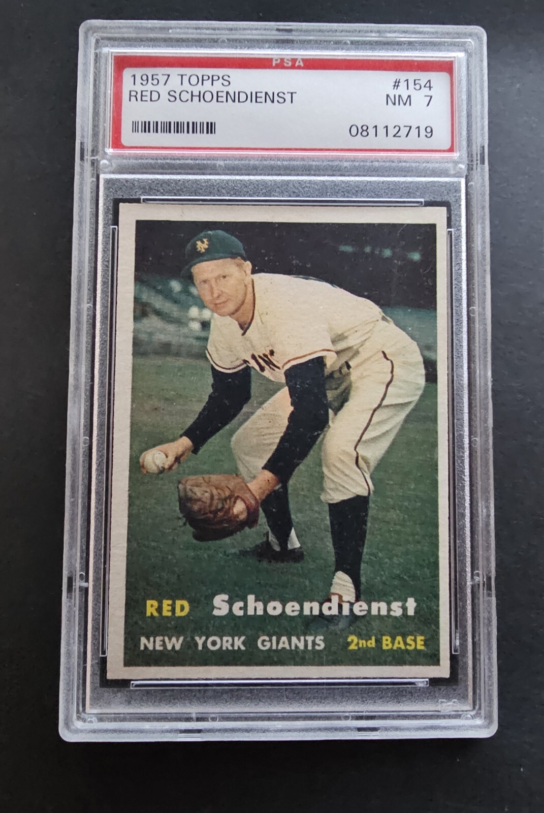 1957 Topps - #154 Red Schoendienst HOF PSA 7 NM