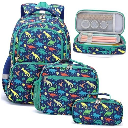 Fimibuke Waterproof Dinosaur Backpack for Boys School Set A10 Blue Fimibuke Waterproof Dinosaur Backpack for Boys School Set A10 Blue