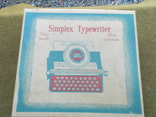 SIMPLEX TYPEWRITER NY LITHO'D ENAMEL TIN TOY, NO.300,ORIGINAL BOX,1940'S,XLNT.