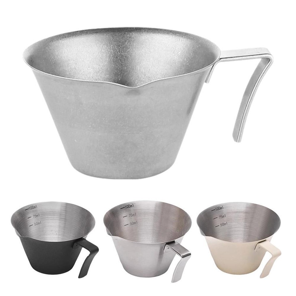 Stainless Steel 100ml Espresso Measuring Cup Multiple Colors With Sca