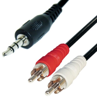 Audio Kabel 2,5m 3,5mm Klinke auf 2 Cinch Stecker Klinken Adapter stereo