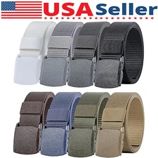 Men's Plastic Cam Buckle Nylon Canvas Tactical Waistband Webbing Military Belt
