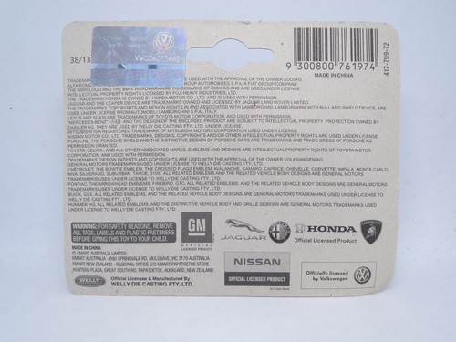 Welly 52222 1:64 VOLKSWAGEN BEETLE Blue Kmart Australia Blister Card 2014 - Picture 11 of 13