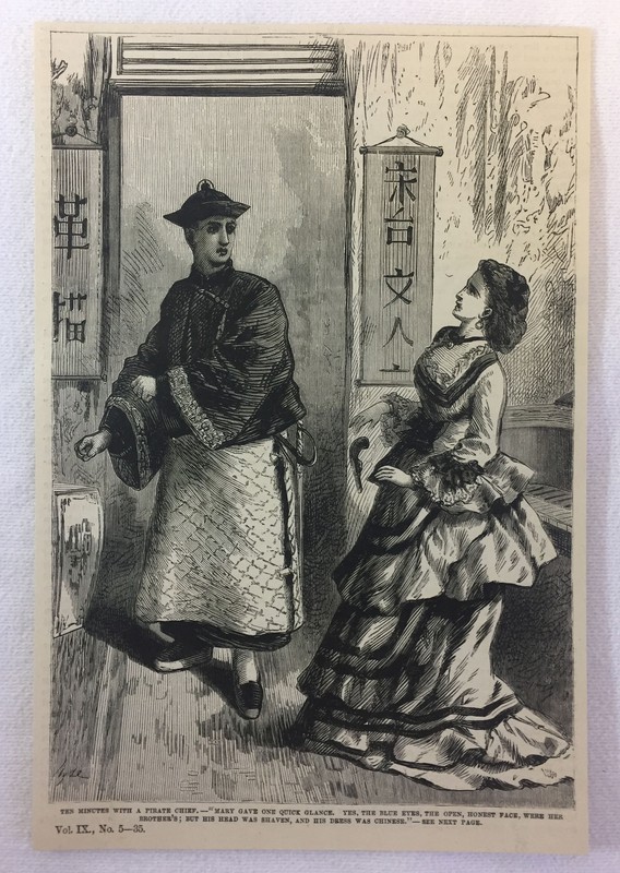 1880 magazine engraving~ CHINESE PIRATE CHIEF