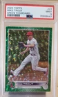 2022 Topps Green Foil MIKE TROUT Holo Refractor Card #27 PSA 9 ANGELS #/499 SP