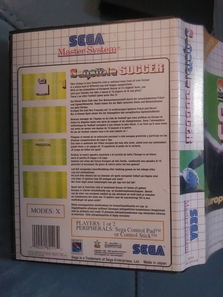 Sensible Soccer Sega Master System No Manual or Hangtab US seller - Image 2 of 4