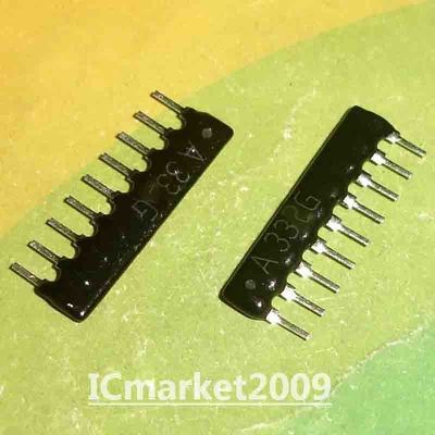 200 PCS A09-332G A 332G 3.3K ohm 3.3KR 8 Commoned Resistor Network Array 9 PIN
