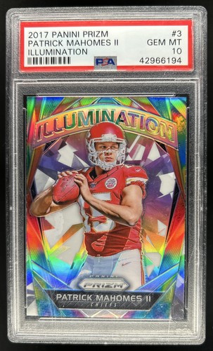 2017 Panini Prizm Patrick Mahomes II Illumination Rookie RC #3 Chiefs PSA 10