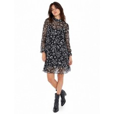 Ana Strumpf x iBLUES Stars Eyes Sheer Mini Dress Cosmic Print Size 4