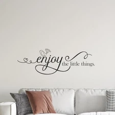 Enjoy Little Things Motivational Inspirational Wall Decal Sticker Quote Decor