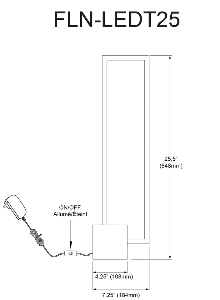 Lámpara de mesa con acento LED Dainolite FLN-LEDT25 Florence 26" de alto - latón envejecido / Foto 2 de 4