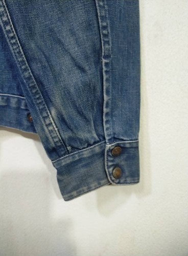 Vintage 90s Mens Levis Sta Prest Trucker Western Rockabilly Denim jacket Sz XL - Picture 10 of 16