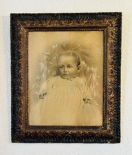 Antique 19th Century Infant Portrait In Rococ...