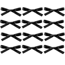 12PCS Grosgrain Ribbon Hair Bow Clips Mini Claw 1 Count Pack of 12 , Black