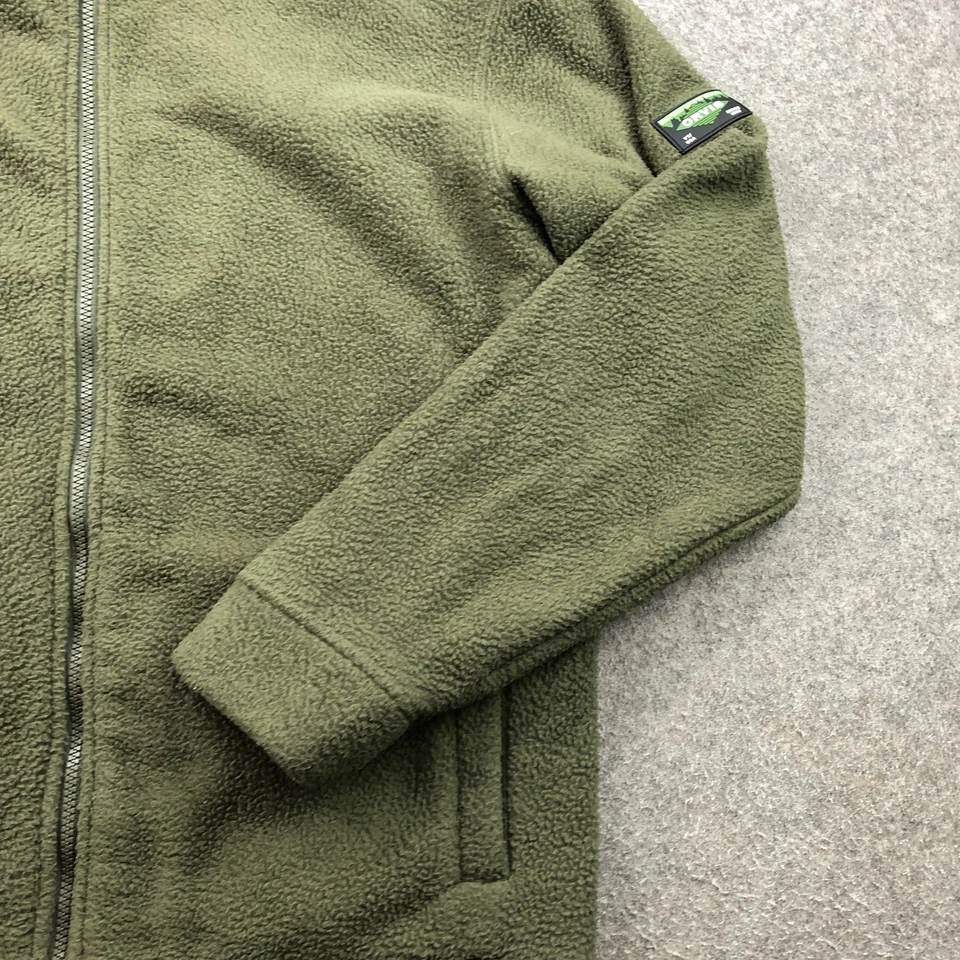 Chaqueta Orvis Para Hombre Mediana Verde Vellón Cremallera Completa Colección Clásica Exterior Cálida Foto 3 de 4