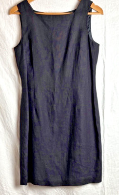 NWOT Talbots Classic Black Irish Linen Lined Sheath Dress Size 10 Petite