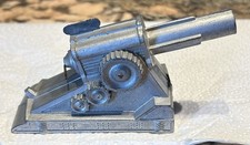 Vintage 1930's Manoil - WW1 Hollow Cast Metal-Cannon toy- Spring Loaded