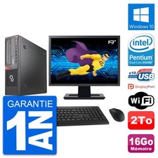 PC Fujitsu E920 DT Ecran 19" Intel G3220 RAM 16Go Disque Dur 2To Windows 10 Wifi
