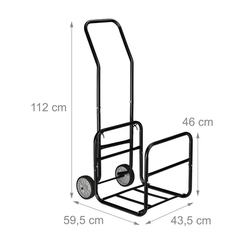 Kaminholzwagen Brennholzkarre Feuerholzregal Holztransportwagen 45 kg mit Rollen - Bild 4 von 8