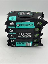 5pk DUDE Flushable Wipes Extra Large Mint Chill Wet Wipes 48Count