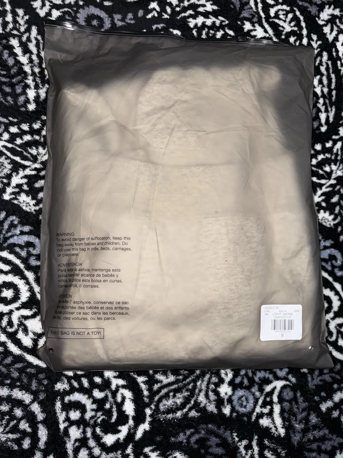 Felpa con cappuccio Fear Of God Essentials farina d'avena leggera uomo piccola vestibilità oversize nuova