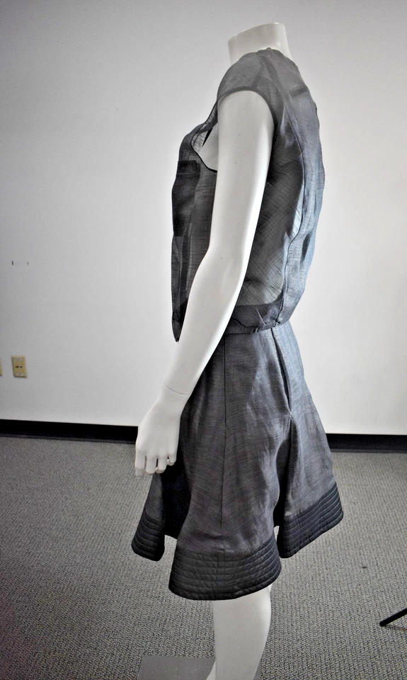 Emperio Armani Gris Oscuro Seda Transparente 2 PIEZAS TOP Y FALDA TALLA 44 En Oferta mn Foto 4 de 4