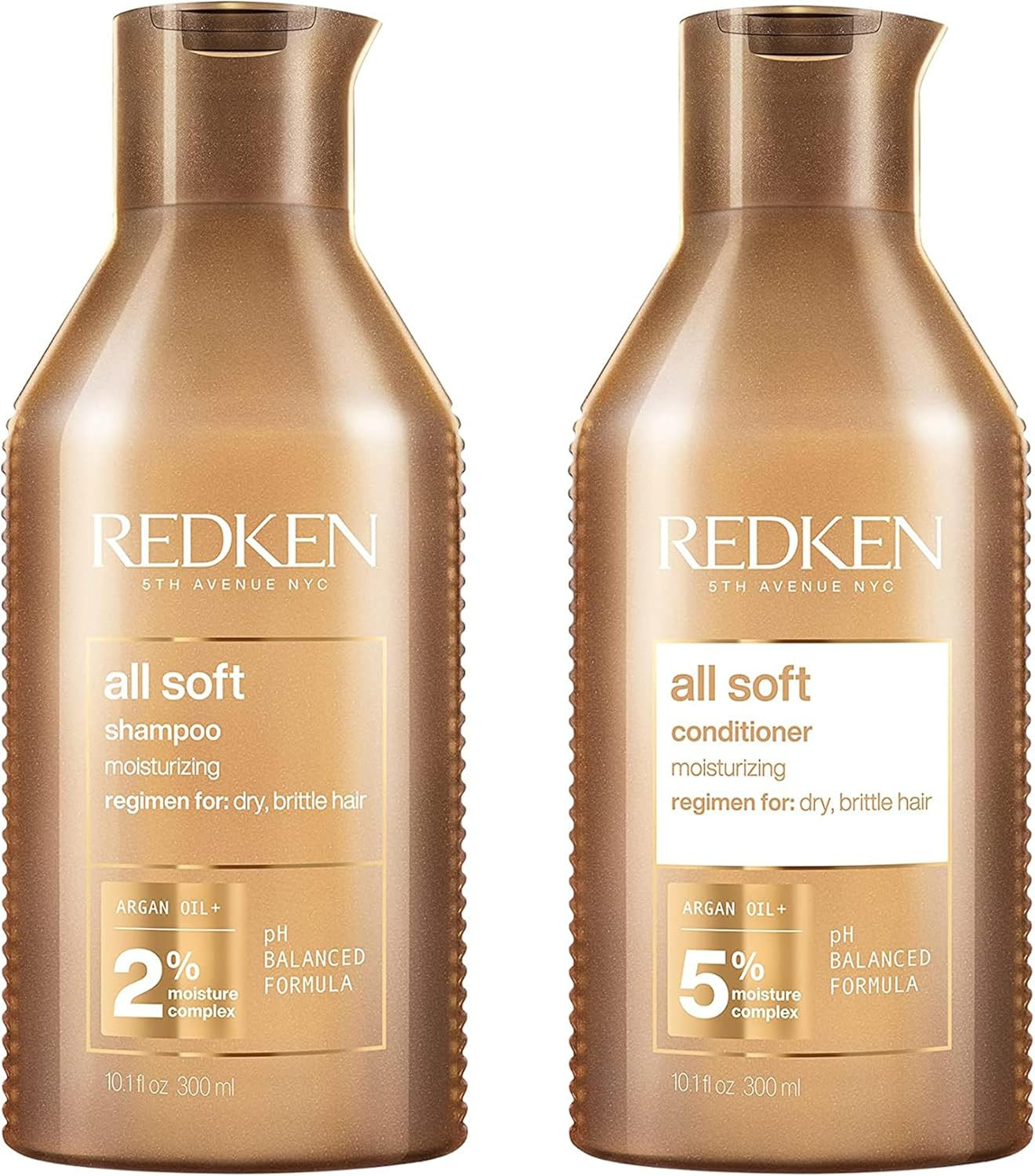 REDKEN All Soft Shampoo and Conditioner Set for Dry Hair, with Argan Oil, Intens