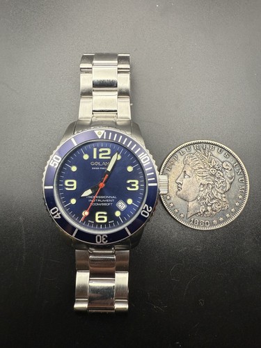 Golana Swiss Men's AQ200-4 Aqua Pro 200 Quartz Watch Stainless Case Running. J1 - Picture 2 of 14