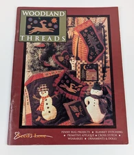 Woodland Threads Need'l Love Pattern Projects Book Primitive Applique Wool Rugs