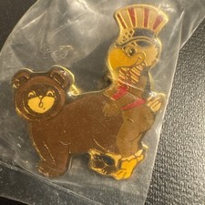 VTG RARE USA Sam The Olympic Eagle On USSR Misha Olympic Bear. 1984 - crude