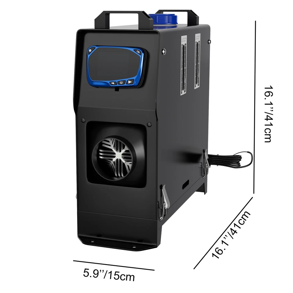 8KW 12V diesel auxiliary heater LCD air heater motorhome heater air heater Black - Image 2 of 4