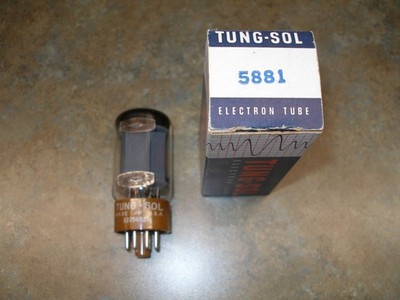 TUNG-SOL 5881  tube.  All have been tested to be full strength 9 tubes available