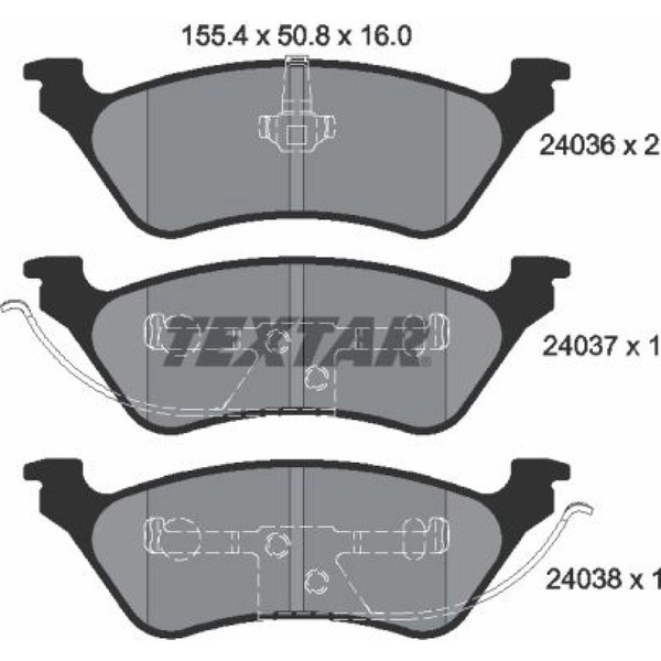 Textar 2403601 Bremsbelagsatz FüR Chrysler Dodge Voyager Grand Voyager Van Gs S-image